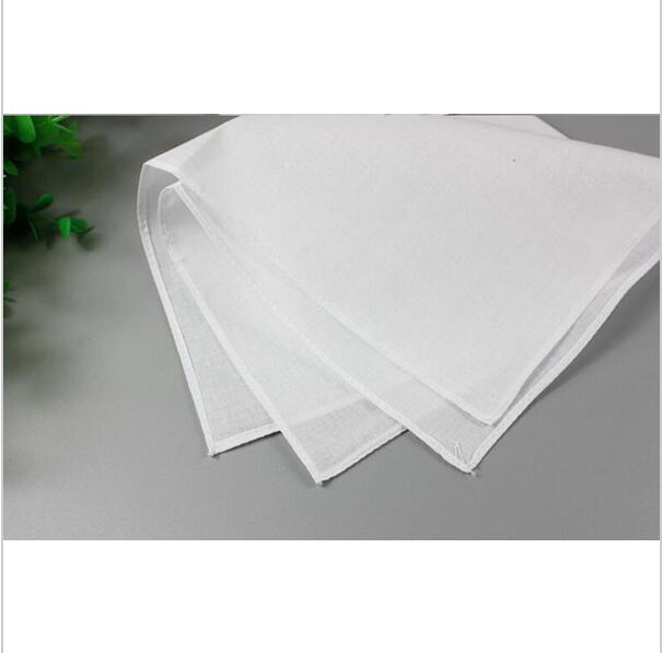 20pcs Pure White Hankerchiefs 100% Cotton Handkerchiefs Women Men 28cm*28cm Pocket Square Wedding Plain DIY Print Draw Hankies