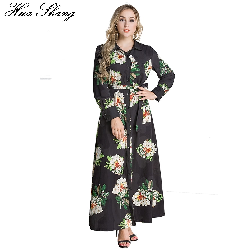 Lange Boho Kleid 6XL 7XL Frauen Plus Größe Schwarz Hemd Kleid Herbst Taille wickeln Volle Hülse Blumen- drucken Büro max Dame Kleid