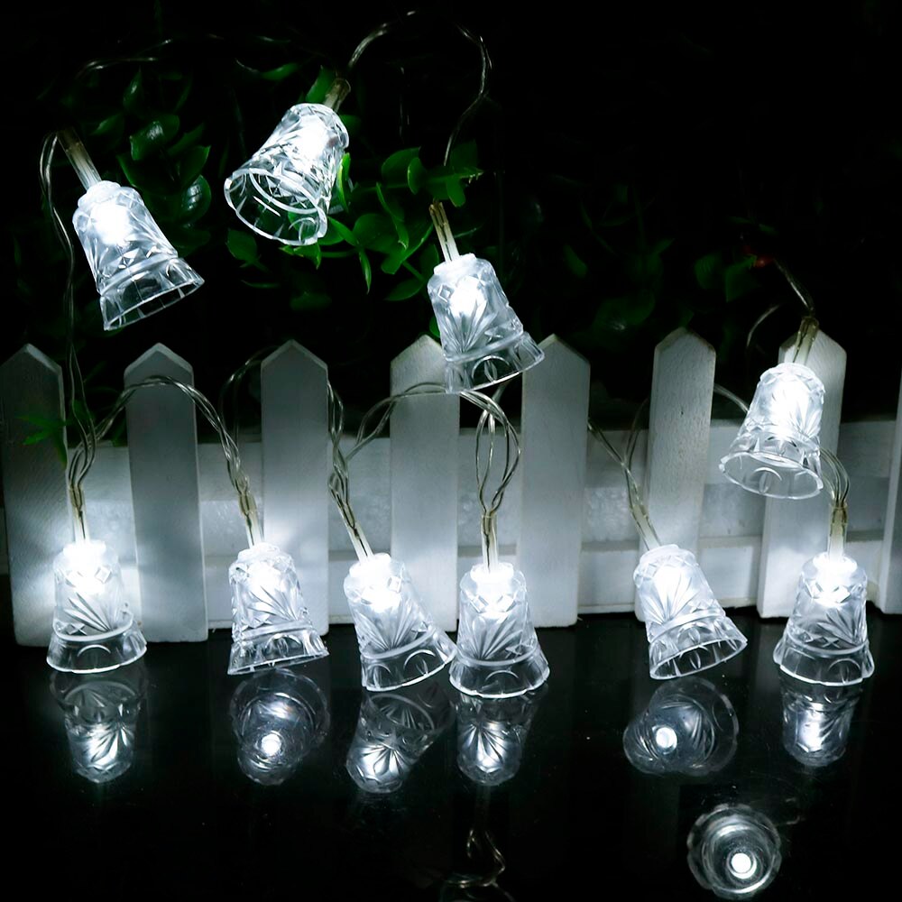 1m 2m LED Decorative String Light Bell Shaped Garland For Christmas Lights Outdoor Wedding Party Decoration HQ: White / 2m 20ELDs