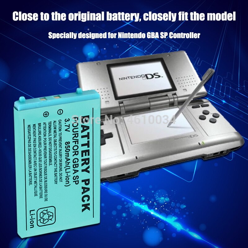Rechargeable 850mAh Li-ion Battery for Nintendo Game Boy Advance SP Systems + Screwdriver Replaceable Battery For GBA SP