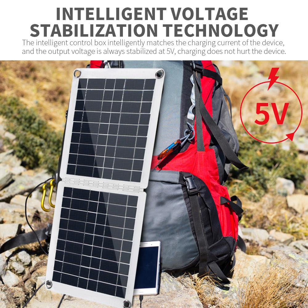 Solar Panel Cell IP65 Recreational Vehicle Energy Saving Solar Power Charger Solar Panel 60W Double USB Pot 18V/12V Boat