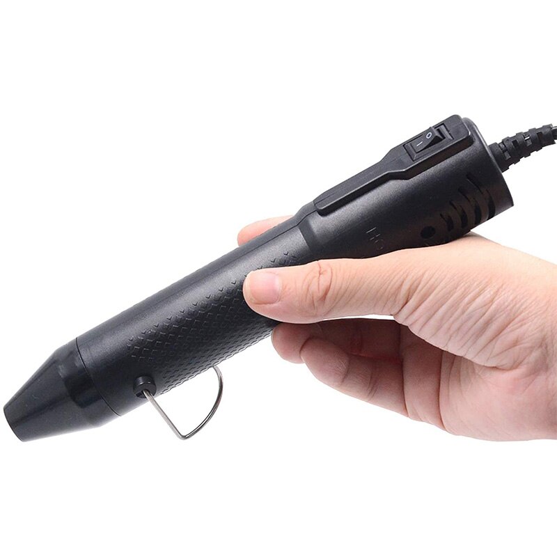 Penna termica goffrata, strumenti per penna ad aria calda penna termoretraibile ugello riscaldante elettrico multiuso 130W 110V (nero), spina americana