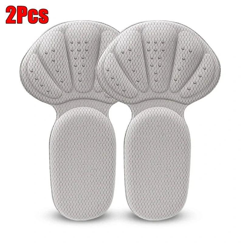 Pegatinas para el talón, zapatillas, Protector del talón, almohadillas para los pies, alivio del dolor, reductor de tamaño, plantillas antideslizantes para zapatos, almohadilla para el cuidado de los pies en forma de T, empuñaduras para el talón: Azul