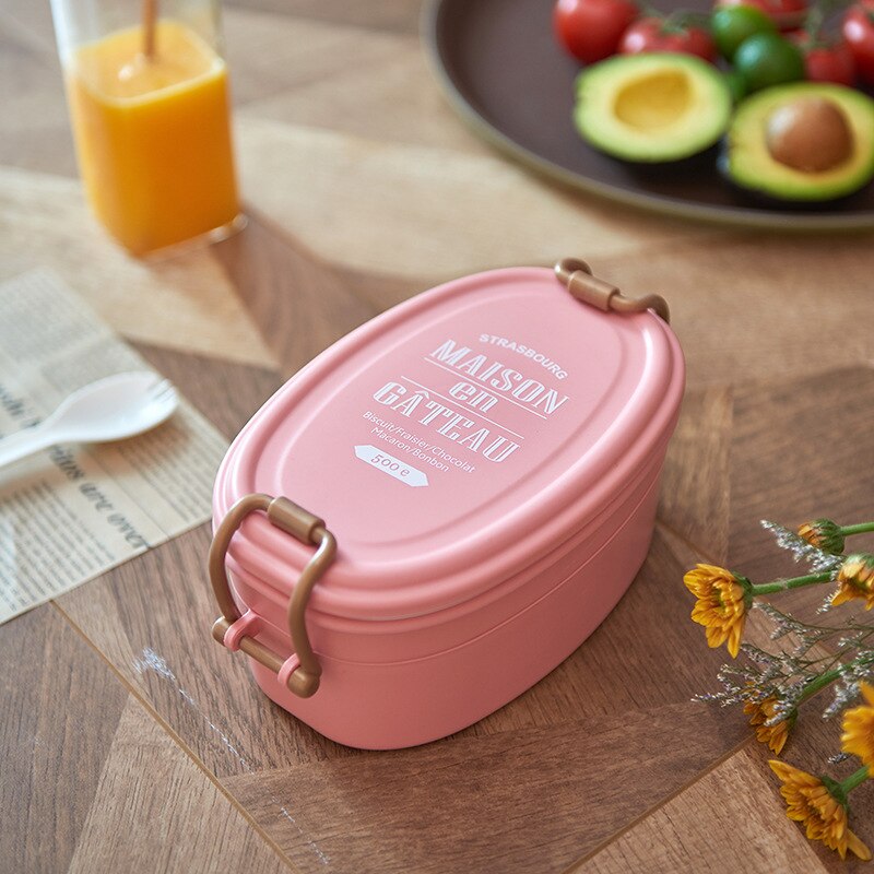 Women Lunch Box Leak-Proof Bento Box For School Kids Office Worker 2layers Microwave Tableware Meal Prep Food Storage Container: Pink