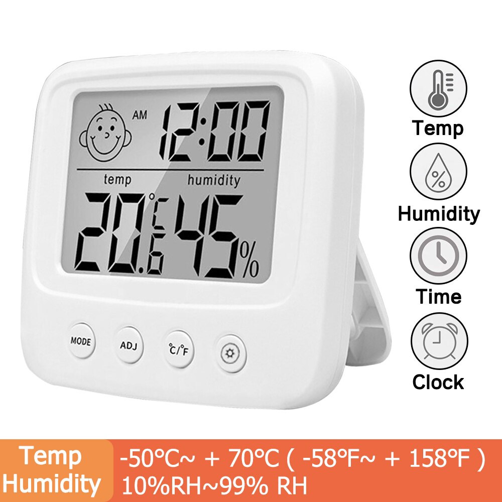 Thermomètre et Hygromètre Numérique LCD, avec un Affichage Électronique de la Température et de l&#39;Humidité, pour l&#39;Intérieur et l&#39;Extérieur, une Fonction de Station Météo et Horloge, Numéro de Modèle HTC-1/HTC-2: Type A No Backlight