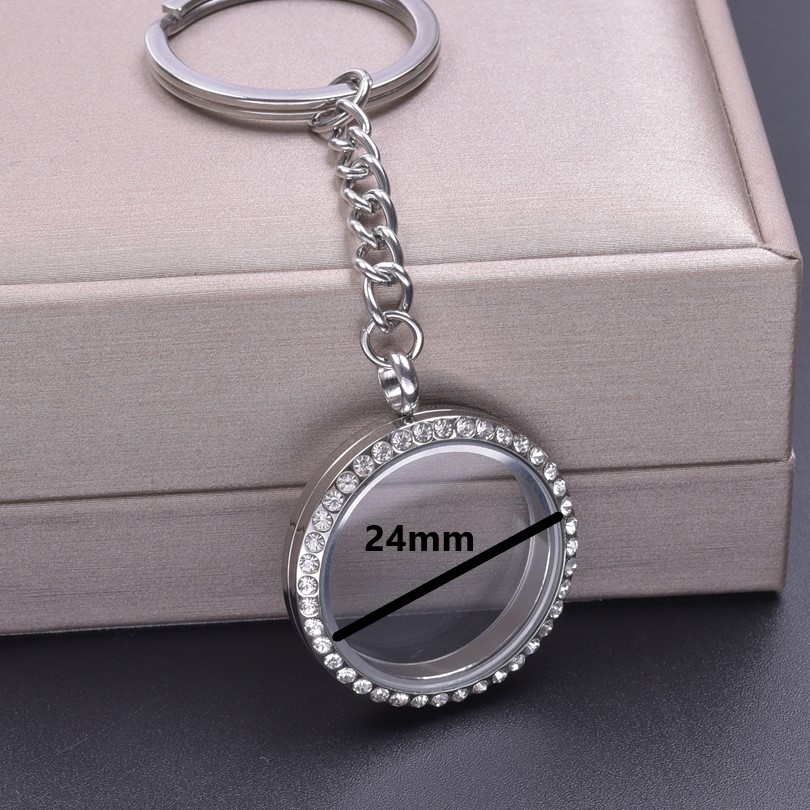 5 teile/los 10-40mm Edelstahl Männer Glas Bild Reliquien Medaillon Anhänger Schlüssel bund DIY Frauen Erinnerung Medaillon Schlüssel Ring Schmuck: Grün