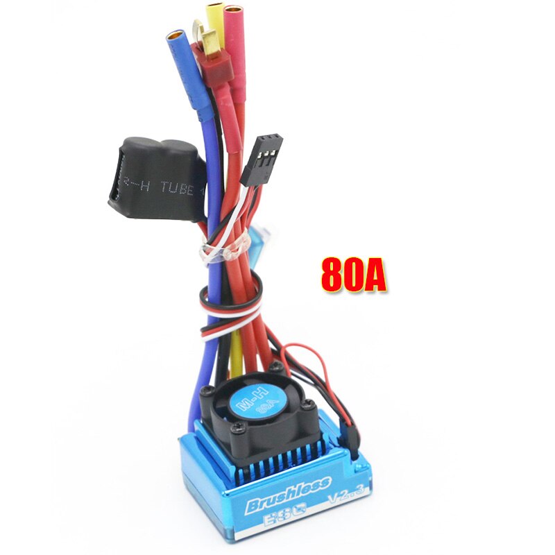 Waterproof 45A 60A 80A 120A Brushless ESC Electric Speed Controller Dust-proof for 1/8 1/10 1/12 RC Car Crawler RC Boat Part: 80A ESC