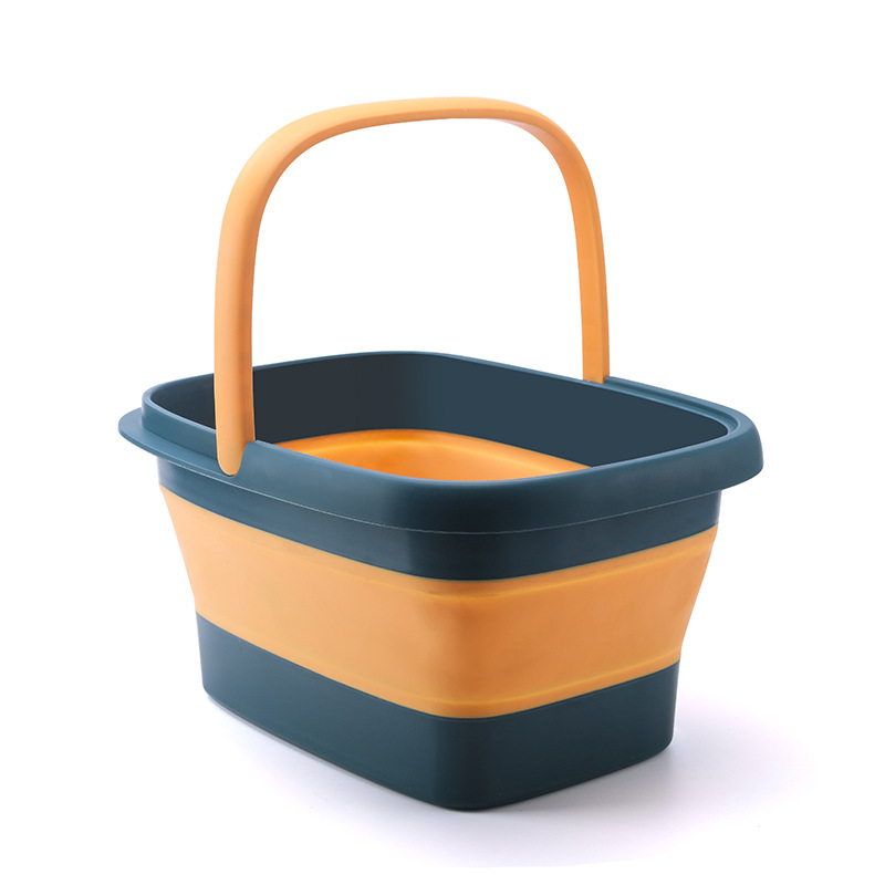 Balde de massagem dobrável para banho de pés, balde de imersão, bacia dobrável, spa, banho de pés, sauna doméstica, banheira, pedicure, banheira: verde