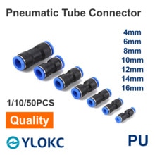 Pneumatic Fittings Plastic Tube Connector PU 4mm 6mm 8mm 10mm 12mm 14mm 16mmAir /Water Hose Push In Straight Gas Quick Connector