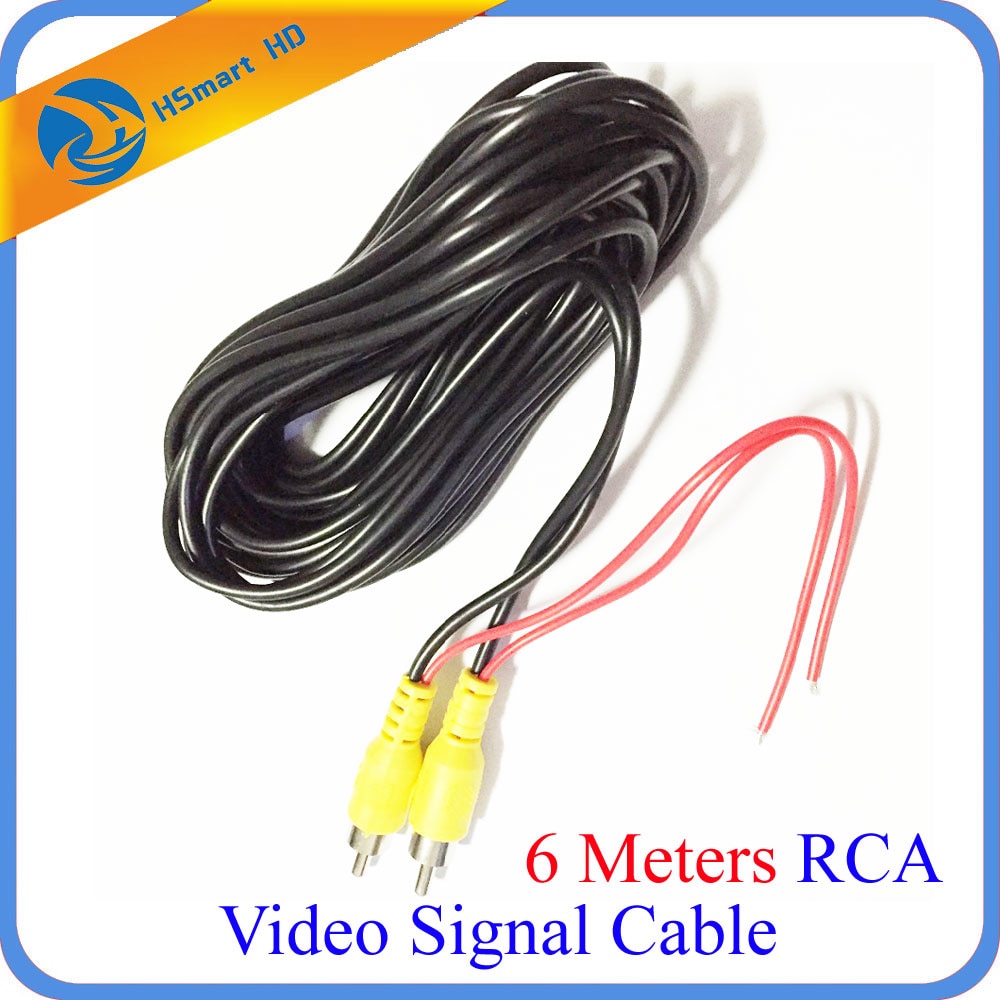 6 meter RCA Video Signaal Kabel Waterdicht 6 M RCA Auto Video Kabel met Detectie Draad Voor Auto Achteruitrijcamera camera mini DVR Kits