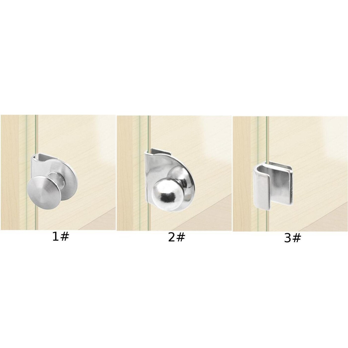 2pcs Glass Pivot Clamp Clip Door Display Cabinet Showcase Pivot Hinges Bracket