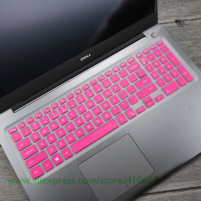 15.6 inch Silicone laptop keyboard cover skin Protector For Dell inspiron Vostro 3000 7559Ins 15P 15 7000 7568 15-7560 2528: Rose