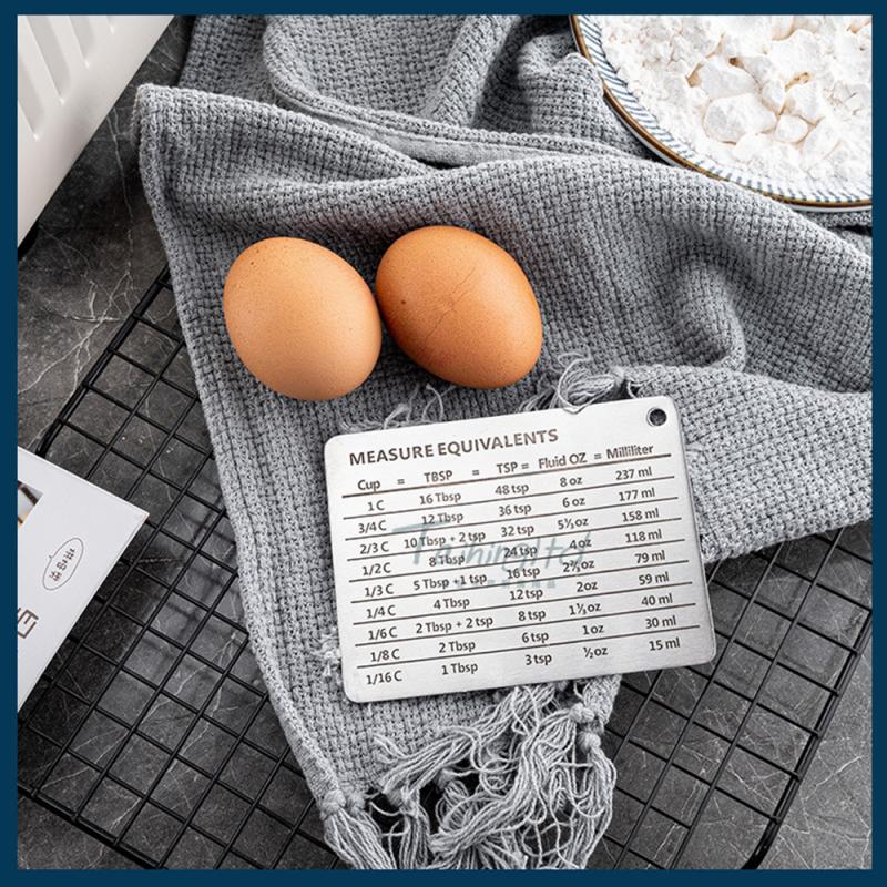 Home Measuring Cups Conversion Chart Magnetic Mount Spoon Accessories Baking Scale Plate Kitchen Cooking Stainless Steel Durable