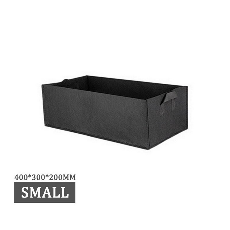 1 stk firkantet hage blomst vokse pose fortykket ikke-vevd plante stoff potte med håndtak grønnsak blomster planter plante pose #9 ^ 1: Svart liten