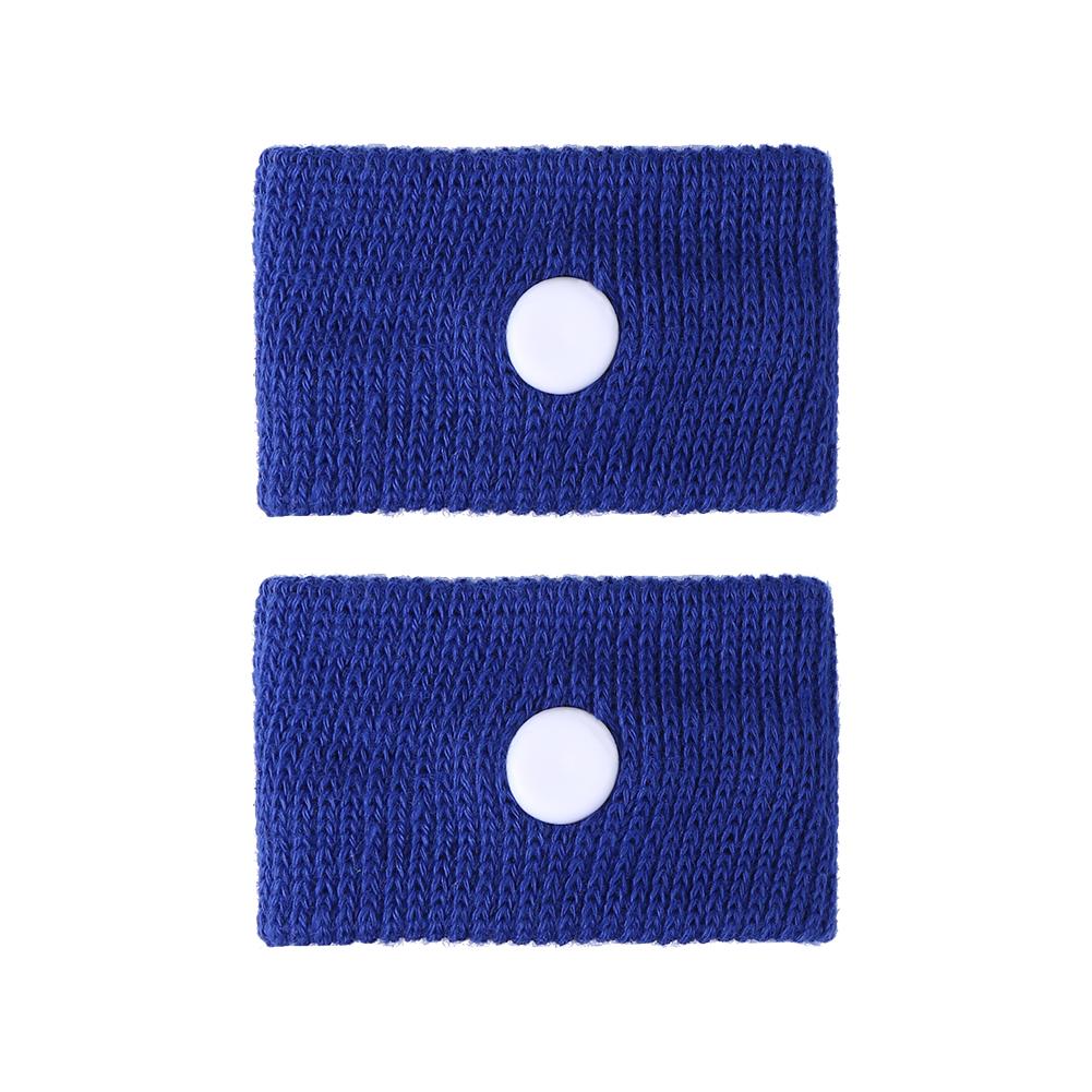 2 stuks polsbandjes voor volwassenen tegen ochtendmisselijkheid, armband tegen misselijkheid, reisziekte, auto, boot, vliegtuig, polsbandje, ondersteuning: Marineblauw