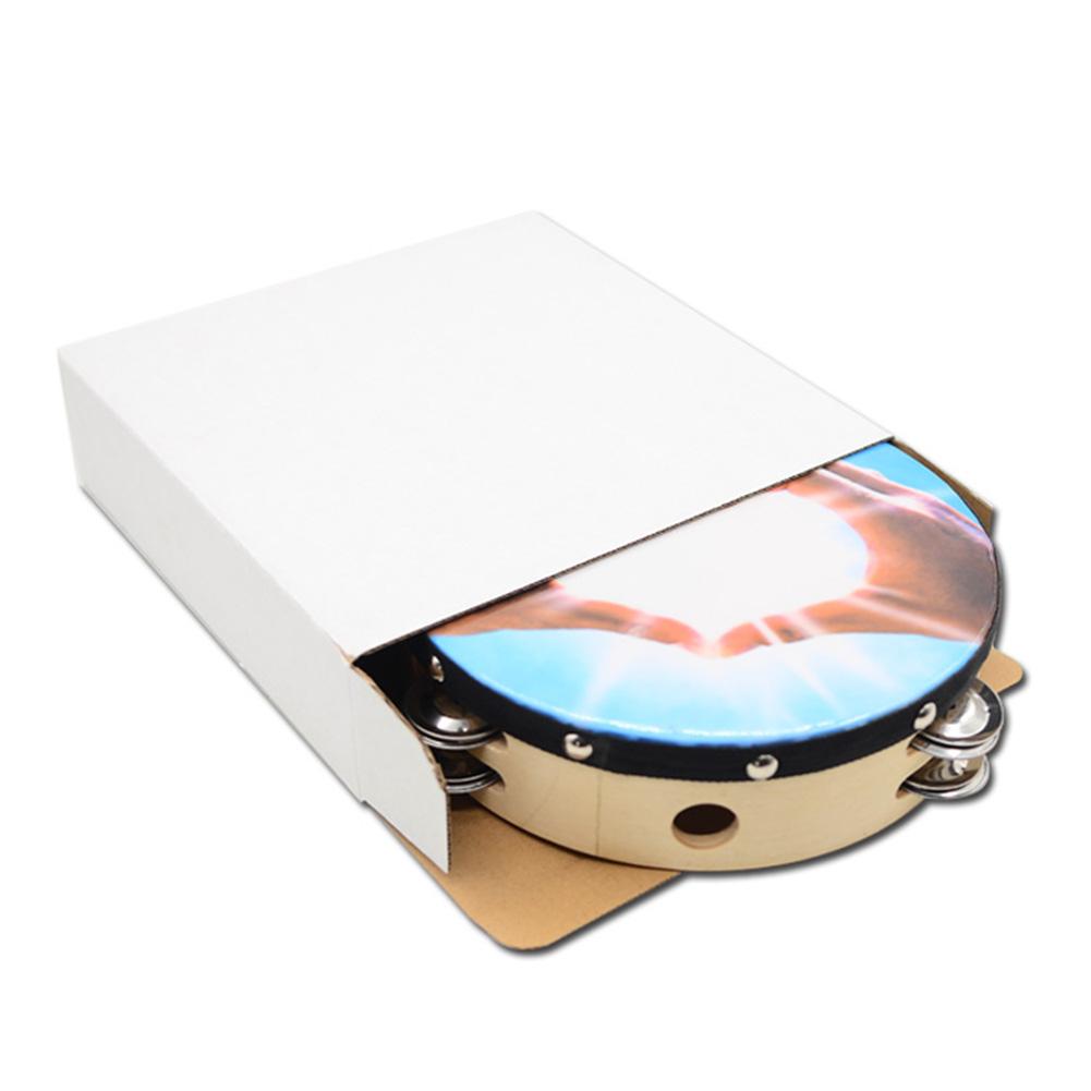 1pc 8 Inch or 10 Inch Handheld Wooden Double-row Tambourine Drum for Church Party Dance Prop Adults Kids Percussion Instrument