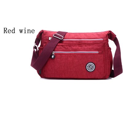 Frauen Bote Taschen Mini Damen Nylon Handtaschen Schulter Tasche Für Frauen Tote Handtasche Bolsas Feminina Umhängetaschen: rot Wein