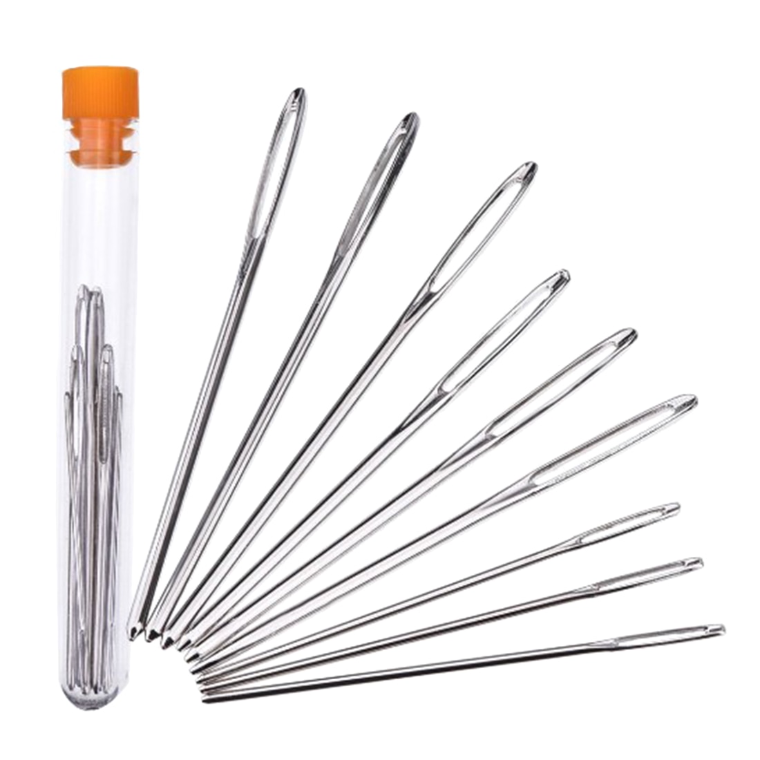 Practical big eye needle 9 pieces / set of cross stitch needle big eye stainless steel sewing tool set size blunt needle