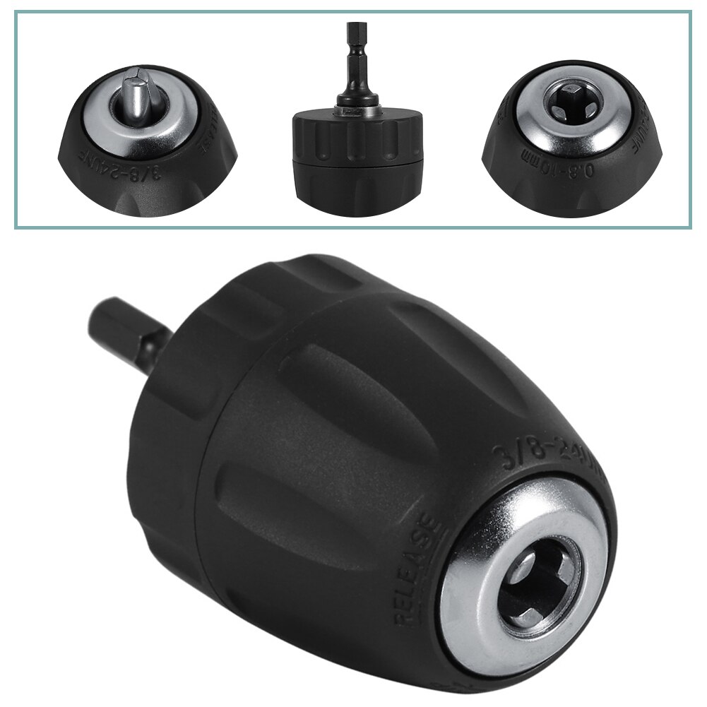 Keyless Drill Chuck Adaptor 10mm Heavy Duty Quick Release Screwdriver To Drill Conversion Tool With Hex Shank Heavy Duty Tool