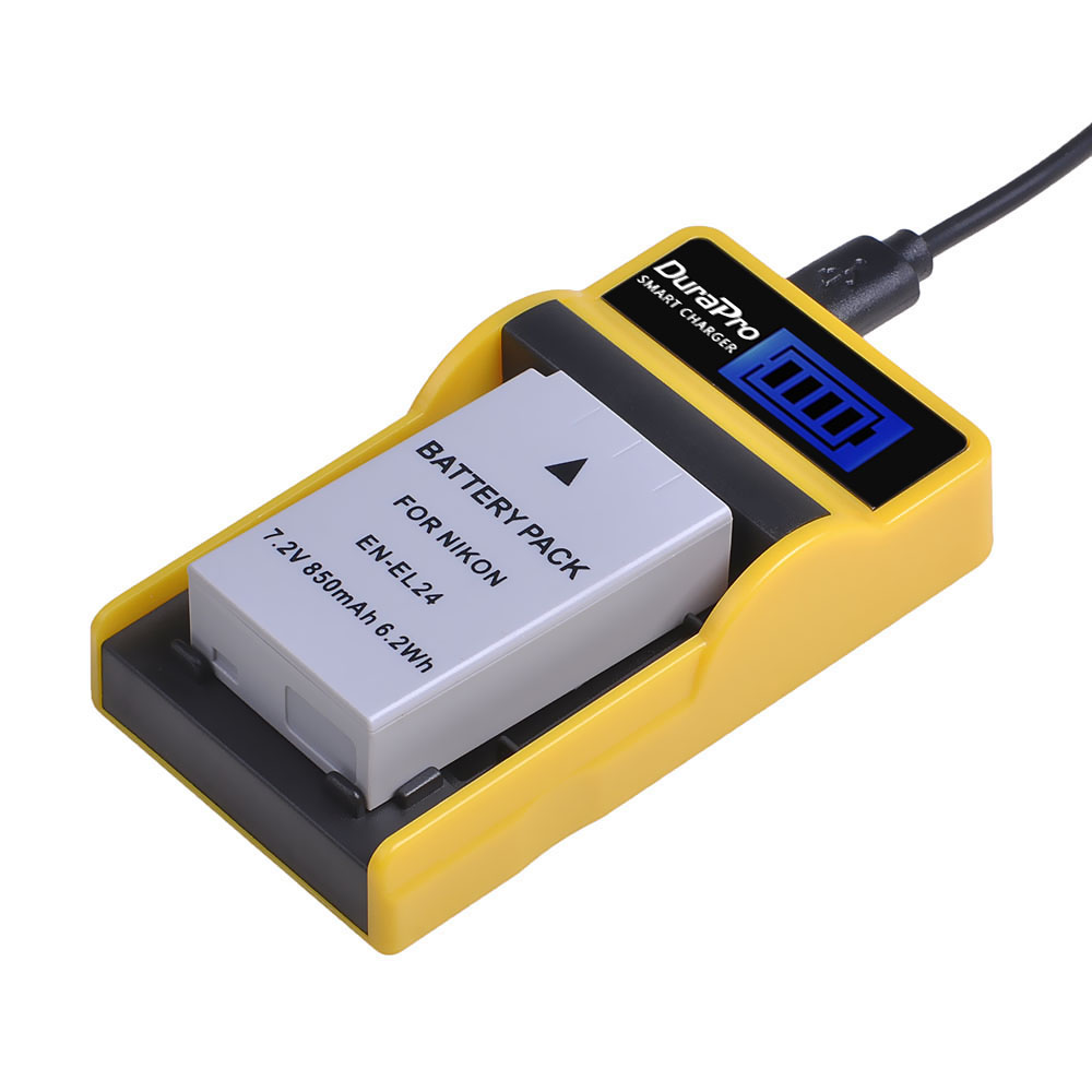 2 PC 850 mAh EN-EL24 EN EL24 Oplaadbare Camera Batterij + LCD USB Lader Voor Nikon 1 J5 1J5 DL18-50 DL24-85 Digitale Camera 'S
