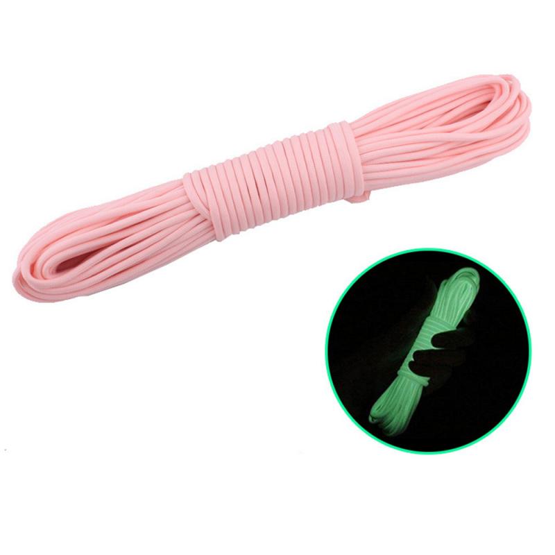 Cuerda luminosa de supervivencia de 20M, cuerda luminosa para campamento, cuerda de paracaídas con cordones de cuerda, equipo de Camping