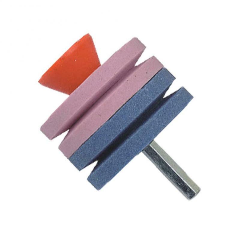 Lawnmower Rotary Blade Garden Tool Sharpener Rotary Drill Sharpener Grinding Rotary Abrasive Wheel Drill Tool Accessories: 2 in 1