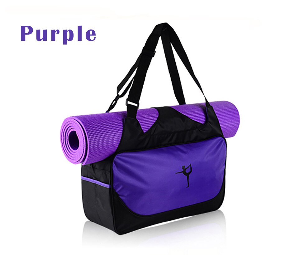Multifunktionale Wasserdichte Tasche Yoga Yoga für Fitnessstudio matt Nylon Rucksack Schulter Träger Yoga Pilates matt Tasche keine Yoga matt: Violett