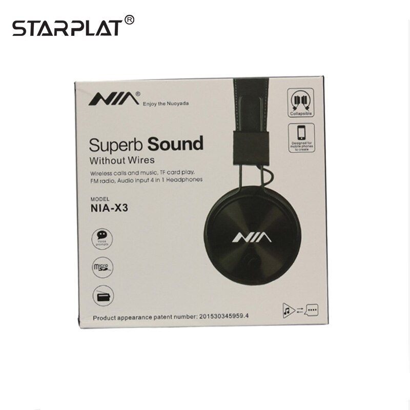 NIA X3 – casque d&#39;écoute sans fil pliable, réglable, avec Support de micro, carte TF, écouteurs pour Radio FM, , Original