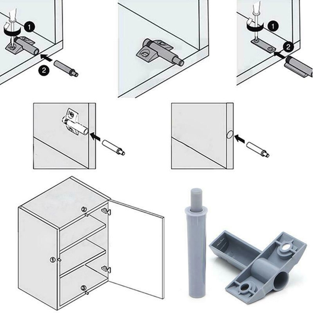 10pcs Damper Buffer For Cabinet Door Drawer Wardrobe Furniture Bumper Plastic Stopper Household Kitchen Hardware With Screws