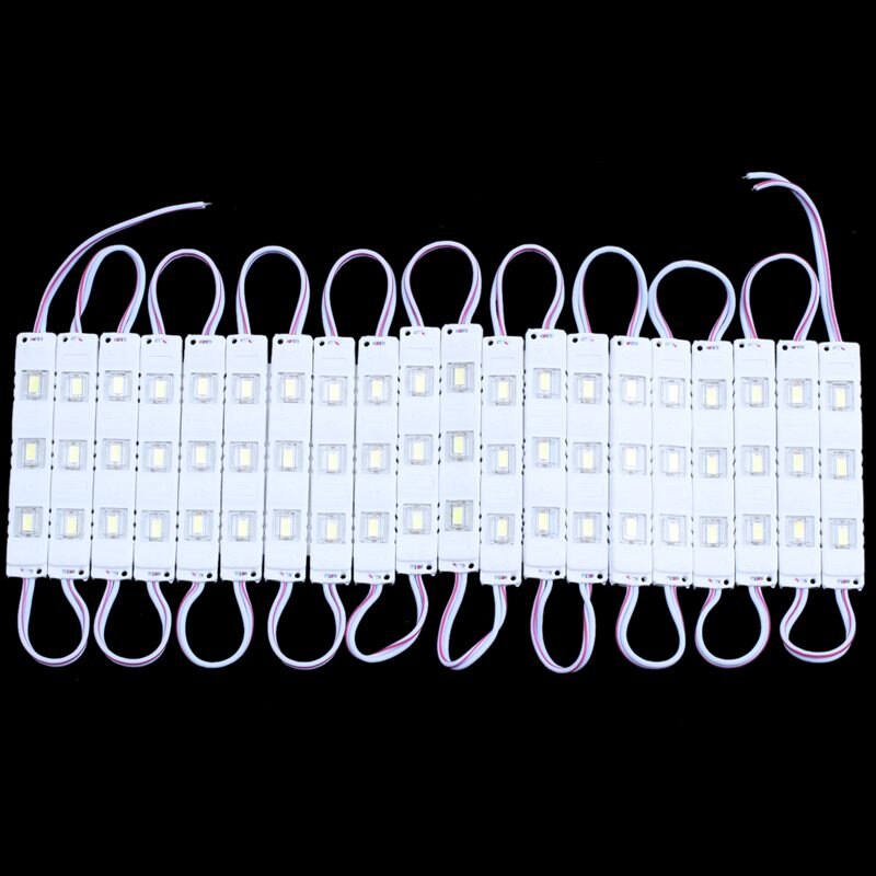 20Pc - 3 LED Module Strip Lights SMD 5730 12V Waterproof AD Sign Window:White