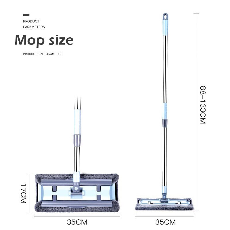 Flat Mop with Microfiber Pad Large Area To Sweep Wooden Floor Mop Reusable Cloth Household Cleaning Tools Dust Swob Magic Mop