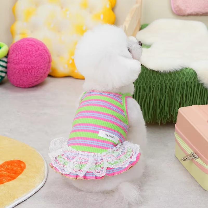 Puppy Summer Clothes Dog Fancy Dress for Small Breeds Dogs Pet Short Skirt Pomeranian One Piece Ropa Perro Costume Roupa Vestido: XXL / Silver