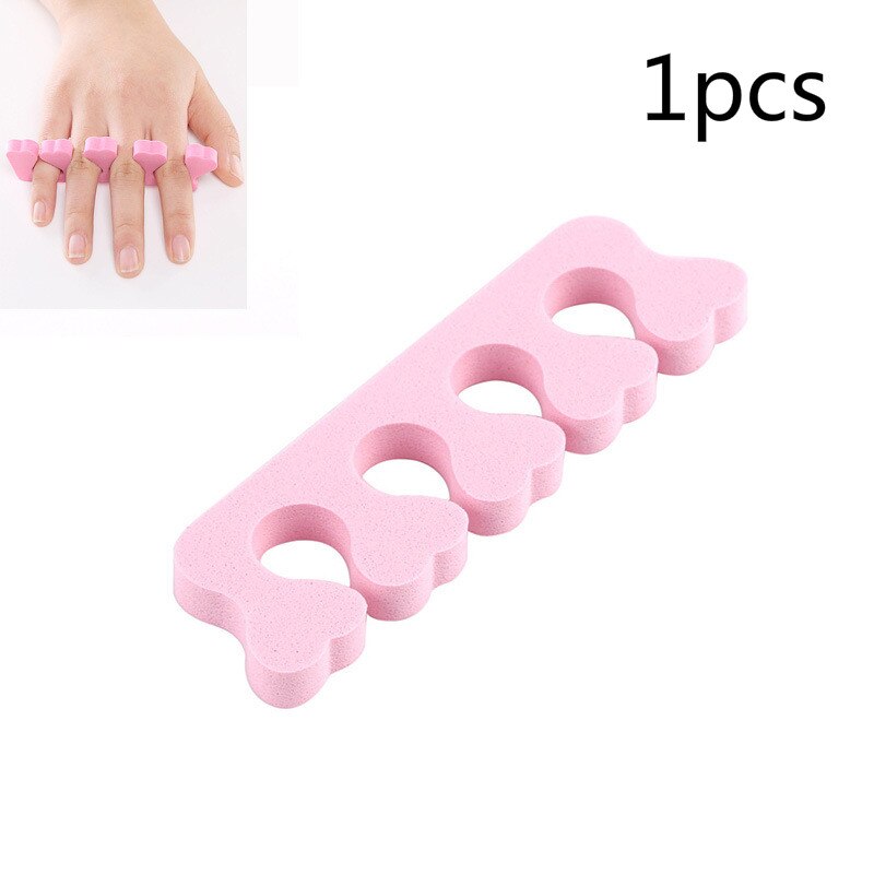 10 stk/pak pink finger splitter blød svamp nail art tæer separatorer negle gel uv værktøj polish manicure pedicure værktøj: Lyserød