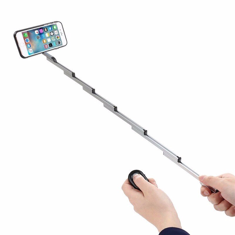 3in1 Selfie Stick w/ Aluminum Cover For Iphone 8/7/6s Plus Foldable selfie With Case & Bluetooth Remote Shutter For Iphone 6S