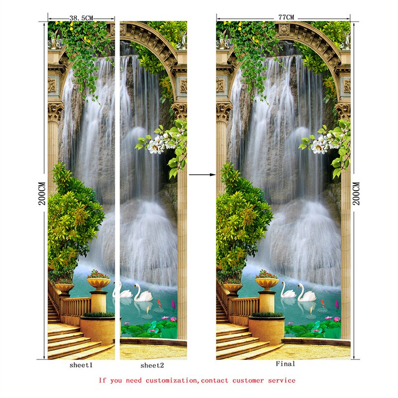 PVC Waterproof Door Sticker White Wood Self-adhesive Wallpaper Doors Renovation Living Room Bedroom Decor Peel and Stick Poster