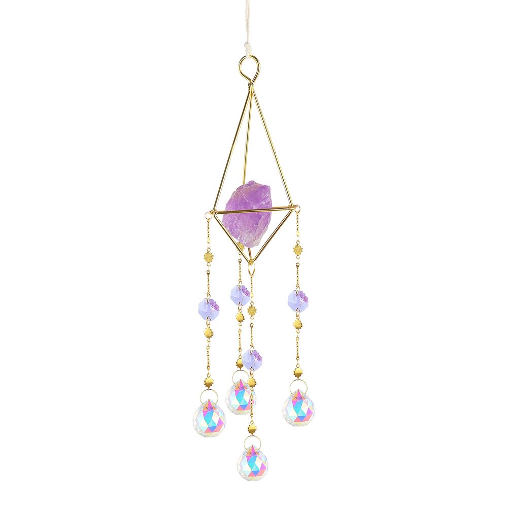 Carrillón de viento de cristal para decoración del hogar, Spinner de viento para ventana, dormitorio, sala de estar, creativos para niñas: D