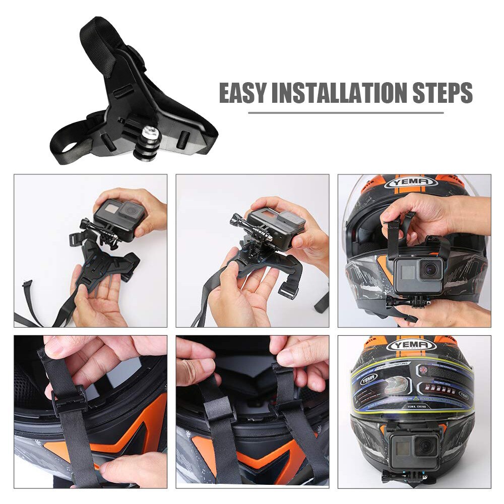 Zwart Geschikt Voor Gopro Helm Houder Motorhelm Chin Stand Mount Holderaction Sport Camera Houder Accessoire