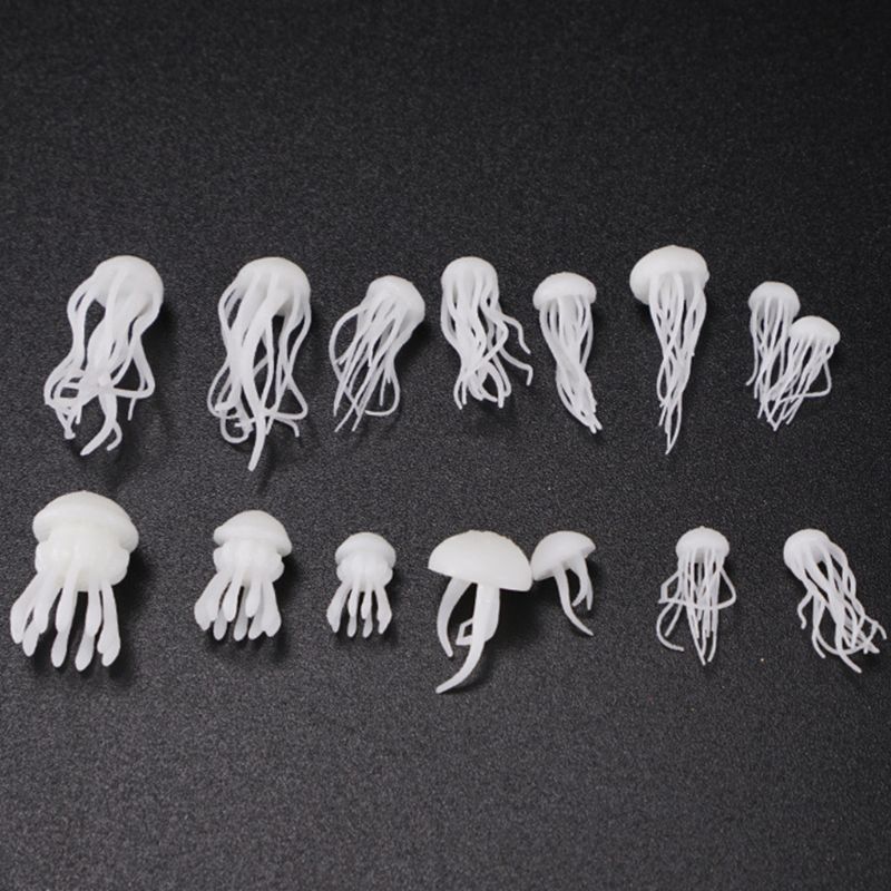 16 Stks/set Epoxy Vullen Materiaal Kristal Oceaan Hars 3D Mini Kwallen Modellering