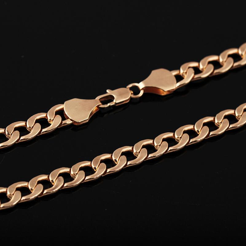 OTOKY Chain Necklace Hip Hop Mens Curb Cuban Chain Gold Filled Necklaces Jewelry Daily Wear 61cm chain necklace Dec29