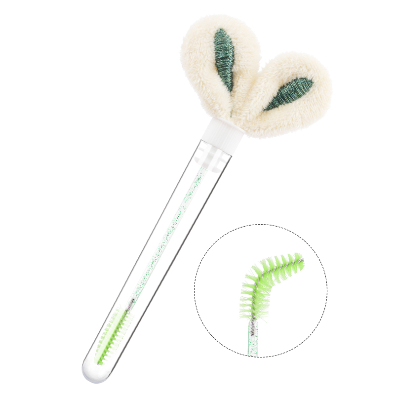 5 Pcs Rabbit Ears Decoration Tube Eyelash Brush Eyebrow Comb Clear Mascara Wands Micro Brush Makeup Tool Lash Extension Supplies: GRAY