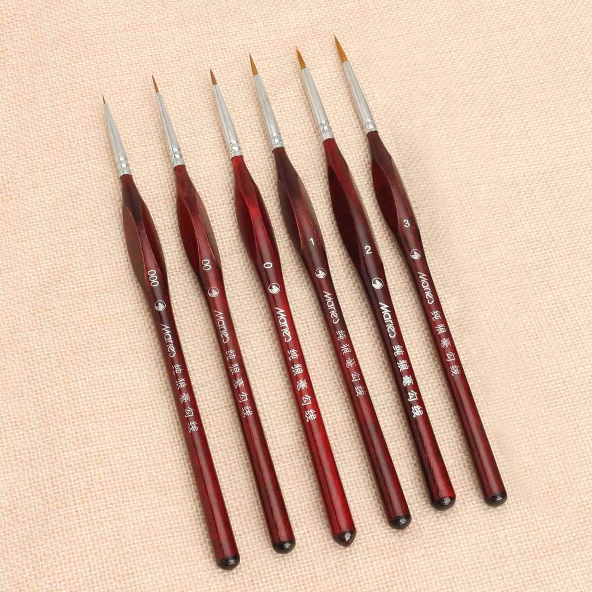 6PCS Best Selling Miniature Paint Brush Set Sable Hair Fine Detail Art Nail Model