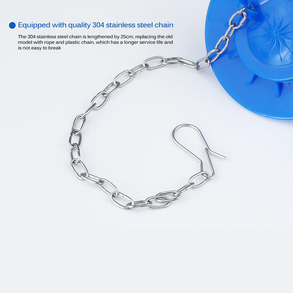 Bathroom Toilet Tank Flapper Stainless Steel Handle Chain Stainless Steel PVC Toilet Flapper 2-inch Universal PVC ToiletFlapper