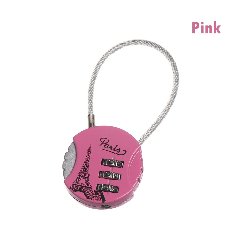 1 Pc 3 Dial Digit Nummer Code Hangslot Mini Mechanische Cijferslot Veiligheid Reizen Koffer Safe Lock Bagage Lock Van gym: pink
