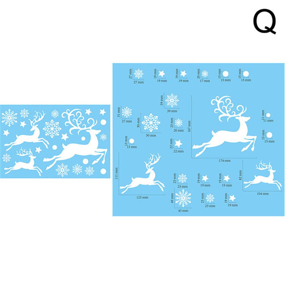 Plastic White Christmas Snowflakes Window Stickers Reusable Self-adhesive Home Decorations Winter Wall Decals for Kid's Room: Q