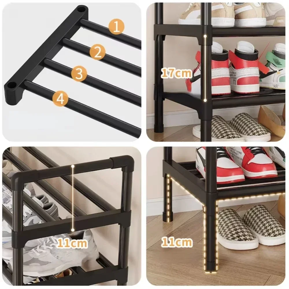 Assemblaggio di scaffali per scarpe multilivello Porta creativa per dormitori domestici Scaffali di stoccaggio Componenti per scarpiere di stoccaggio Forniture per la casa