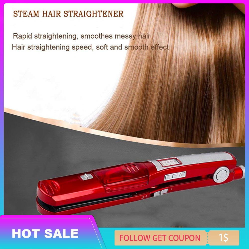 Steam hair straightener Electric flat iron steampod ceramic straightner Hair styling tools straightening plate wafer Temperature