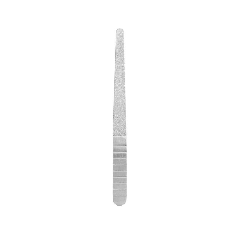 Pulidor de uñas de acero inoxidable, barra de Metal de doble cara para manicura y pedicura, herramientas de Arte de uñas gruesas, 1 unidad: short