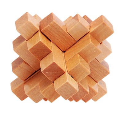 Wooden Toy Unlock Puzzle Key Classical Funny Kong Ming Lock Toys Intellectual Educational For Children Adults Stress Relief Toys: Gray