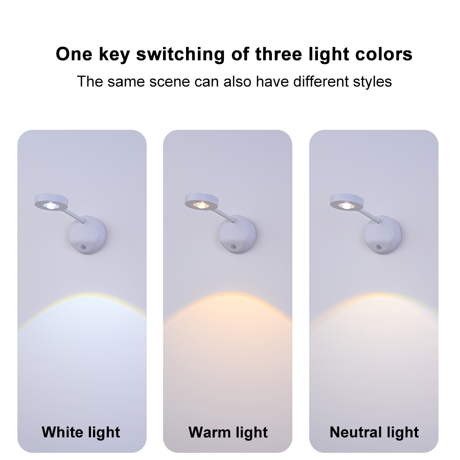 Holofotes usb recarregável inteligente sensor humano sem fio luz de parede regulável led holofote para iluminar pinturas fotos