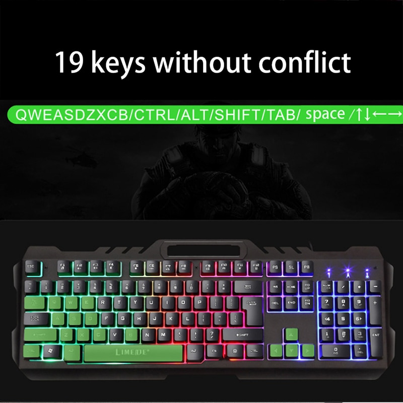 Computer Multimedia Keyboard And Mouse Set Gaming Mechanical Feeling Wired Keyboards Backlit Mouse Keyboard With Phone Holder